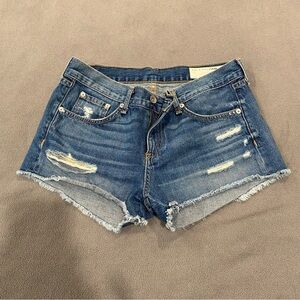 rag & bone Frayed Blue Jean Shorts 26